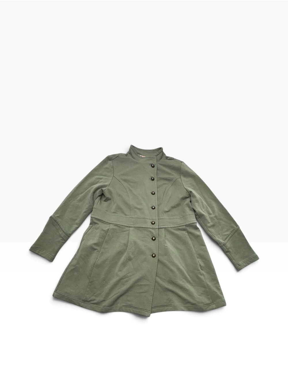Women’s Olive Green Fit-and-Flare military style Coat